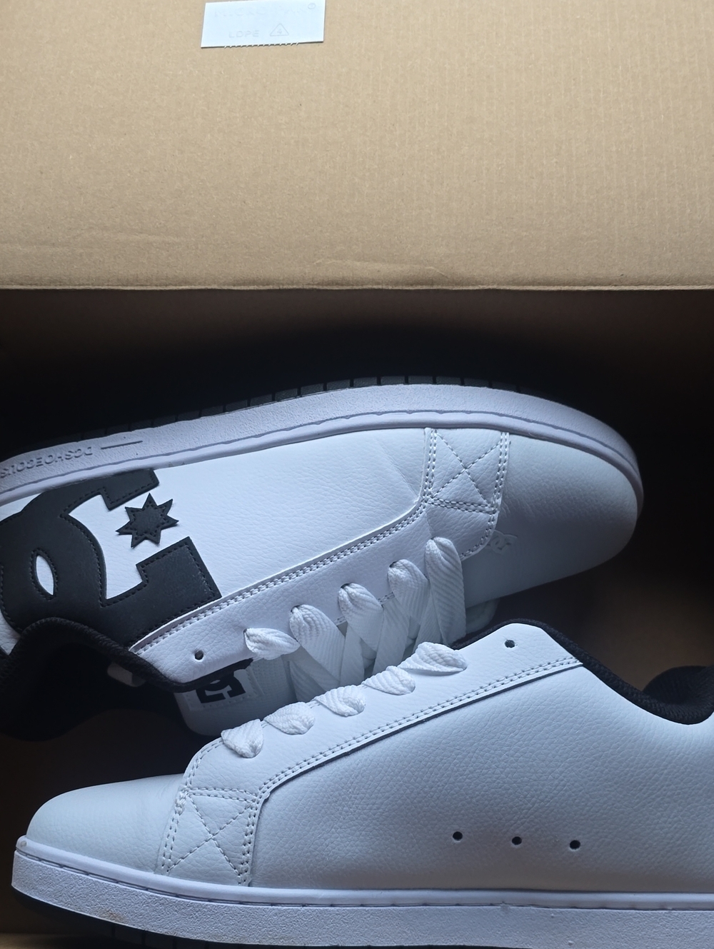 DC Men’s White and Black Low-Top Sneakers